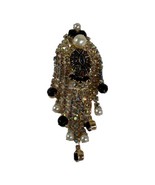 Vintage Dangle Aurora Borealis &amp; Faux Pearl Brooch Pin Art Deco Individu... - £146.31 GBP