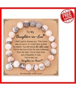 Heartfelt Natural Stone Bracelet Gift with Quote Card for In-Law Relatio... - $499.76 MXN