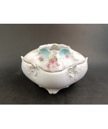 RS Prussia Antique White Hand-Painted Pink Eggshell Porcelain Hair Recei... - $40.00