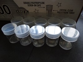 15 Whitman Half Dollar Round Clear Plastic Coin Storage Tubes Screw On Caps - $14.95