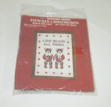 Vintage MH Yarns Stenciled Needlepoint Candlewicking Kit Love Bears All Things - £7.78 GBP