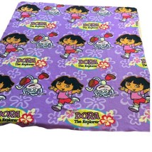 2004 Vintage Dora the Explorer &amp; Boots Throw Purple Nick Jr. Viacom 48” x  50” - £19.18 GBP