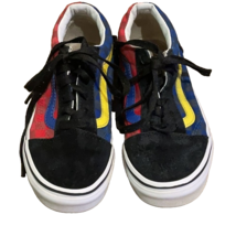VANS Checkerboard Low Top Sneaker Shoes Unisex Kids 2.5 Suede Leather Red Black - £12.75 GBP