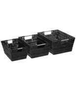 Whitmor Rattique Storage Baskets - Black - (3 Piece Set) - £52.67 GBP