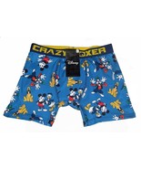 Crazy Boxer Disney Mickey Mouse Pluto Donald Duck Goofy Blue Boxers Men&#39;... - $17.99