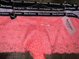 Juicy Couture ~ Women&#39;s Boyshort Underwear Panties 3-Pair Nylon All Lace ~ XL - £14.87 GBP