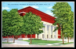 MICHIGAN Postcard - Ann Arbor, University of Michigan, Hill Auditorium F7 - £2.37 GBP