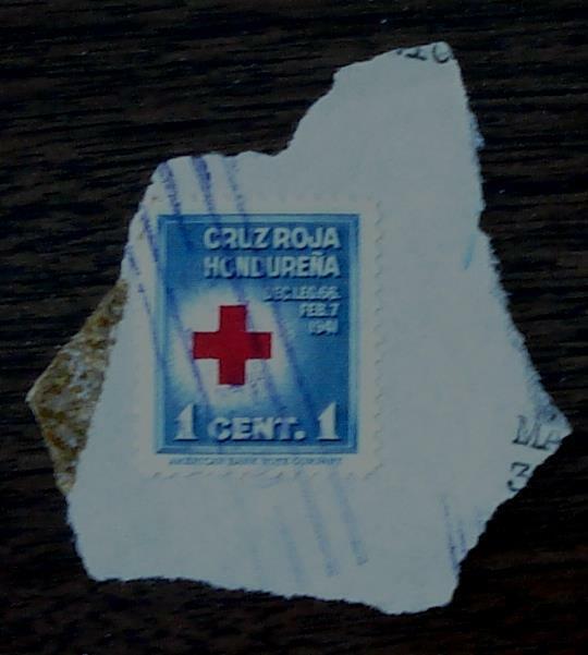 Primary image for Nice Vintage Used Cruz Roja Hondurena 1 Cent Stamp, GOOD COND