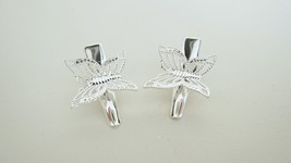 2 extra small silver butterfly metal alligator hair clip for fine thin hair - £6.25 GBP