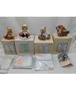 Lot Of (4) Christmas Winter Holiday Cherished Teddies Ronnie Kristen Ebe... - $49.75 CAD