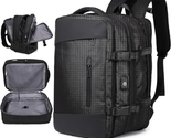 QOECI Waterproof Travel Backpack for Women Men, 44L Carry On 3# Black  - $73.21