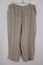 Gudrun Sjoden L Beige Red Stripe Thick Woven Linen Cotton Pants - £44.55 GBP