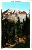 Highway to Paradise Valley Mount Rainier National Park WA UNP WB Postcard L9 - £3.07 GBP