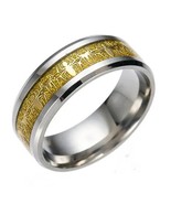 Spiderman Ring Silver Titanium Steel Gold Carbon Fiber Promise Ring Band - £19.65 GBP