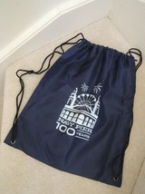 Navy Pier Chicago Cinch Bag Navy Blue Drawstring Backpack Carryall Sack ... - £7.05 GBP
