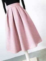 Winter Sage-green Midi Skirt Outfit Women A-line Custom Plus Size Pleated Skirt image 7