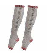 Zipper Compression Socks (1 Pair) Men Women Running Pregnancy Flight &amp; T... - £12.46 GBP+