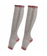 Zipper Compression Socks (1 Pair) Men Women Running Pregnancy Flight &amp; T... - £11.83 GBP+