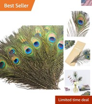 Vibrant Peacock Feathers - 200 pcs 10-12 Inch for Weddings &amp; Halloween C... - $68.99