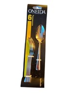 6 Oneida Aptitude TEA SPOONS  Stainless Flatware - $57.39 MXN