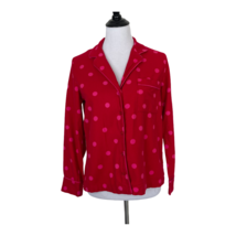 Kate Spade Polka Dot Pajama Shirt Lounge Shirt Red Long Sleeve Women&#39;s Size S - £10.27 GBP