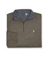Polo Ralph Lauren Mens Heather Brown 1/4 Zip Cotton Sweater 2XL XXL  PRL... - $126.93 CAD