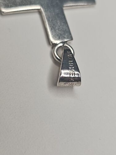 Silver 925 Simple Solid Cross Pendant Charm Item image 8