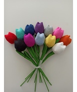 Crochet Tulip Bouquet, Fabric Tulip Bouquet, Tulip Bouquet for Life, Gif... - £47.54 GBP