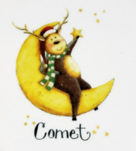 Rainbow Mountain Reindeer Plate Comet2 Swinging on the Moon 8 1/4&quot; Salad... - £7.22 GBP