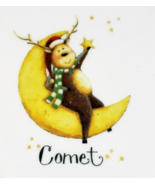 Rainbow Mountain Reindeer Plate Comet2 Swinging on the Moon 8 1/4&quot; Salad... - £7.14 GBP