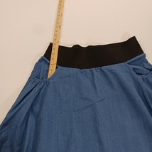 Elastic Waist Women's Blue/Black Pull-On Skirt Pockets Waist 31" image 3