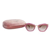 Miu Miu 10N Gold Pink Special Project MU10NS Glitter Cat-Eye Sunglasses ... - $187.11