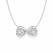 ANGARA Double Diamond Infinity Pendant Necklace in 14K Gold (HSI2, 0.25 Ctw) - £553.23 GBP