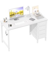 The 47-Inch Lufeiya White Computer Desk With Drawers Is A Simple, Modern... - $176.57 CAD