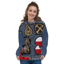 New Hoodie Unisex XS-6XL Denim Patch Design Long Sleeve Hooded Pullover ... - £28.86 GBP+