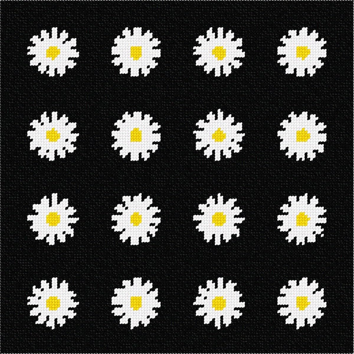 Pepita Needlepoint kit: Daisies Square, 10&quot; x 10&quot; - $76.00+