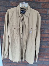 Carhartt Button Down Shirt Large Long Sleeve Striped Loose Fit Top 100% ... - $9.50