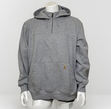 Carhartt Rain Defender Hoodie Mens XL Gray Heavyweight Fleece Quarter Zi... - $54.70