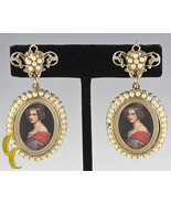 Vintage Gold Tone Screwback Non-Pierced &quot;Photo Brooch&quot; Earrings Great Gift - $683.44 CAD