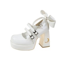 Kawaii Lolita Shoes Girl Platform Mary Jane Shoes Punk Star Moon Buckle Strap Su - £42.11 GBP