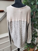 Knox Rose Womens Beige Cotton Long Sleeve Round Neck Pullover Sweater Size XL - £19.95 GBP