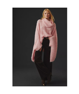 New By Anthropologie Funnel-Neck Poncho $98 ONESIZE Pink - £42.28 GBP