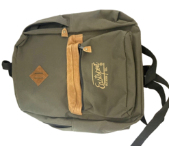 Back Pack Eastport Outdoor Co Hiking School Bag Canvas Olive Green Suede Trim - £19.29 GBP