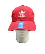 adidas Baseball Cap Youth Red 100% Cotton Relaxed Fit Adjustable Strapba... - $19.30
