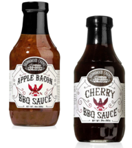 Brownwood Farms Cherry &amp; Apple Bacon BBQ Sauce, Variety 2-Pack - £23.70 GBP