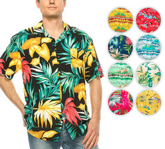 Men&#39;s Hawaiian Shirt Premium Quality Tropical Designs Short Sleeve - £15.75 GBP