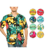 Men&#39;s Hawaiian Shirt Premium Quality Tropical Designs Short Sleeve - £15.67 GBP