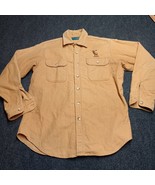 VTG Guide Line Flannel Shirt Men Large Brown Buck Deer Embroidered Long ... - £25.77 GBP