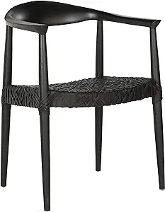Safavieh Home Bandelier 17-inch Boho Modern Woven Arm Chair, Black/Black - $488.99