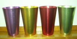 Retro Aluminum Cups/Tumblers/Glasses, Imperfect, Red, Gold, Purple, Golden Green - £7.90 GBP